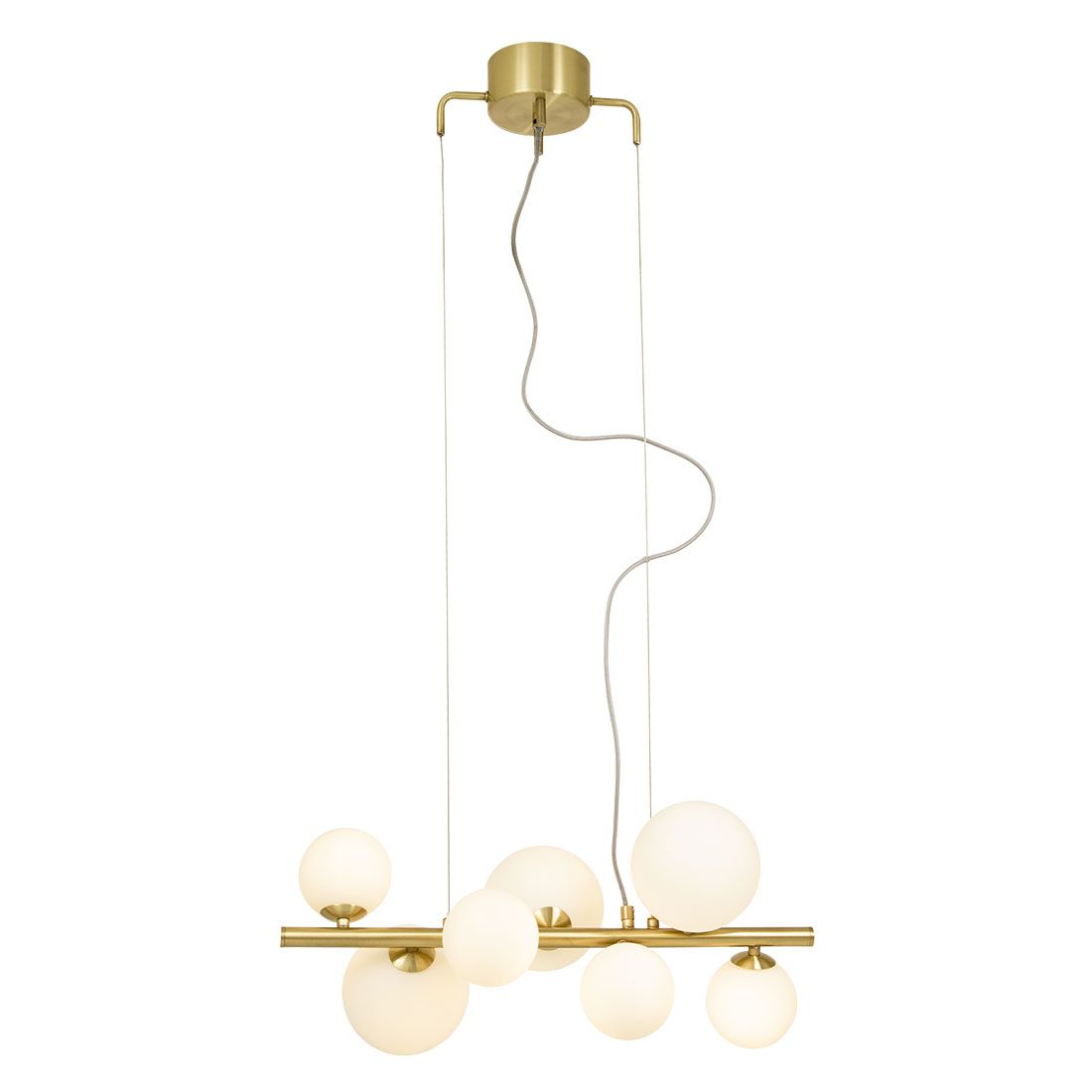 Taklampa Molekyl Vit/Mässing 7L - Aneta Lightning