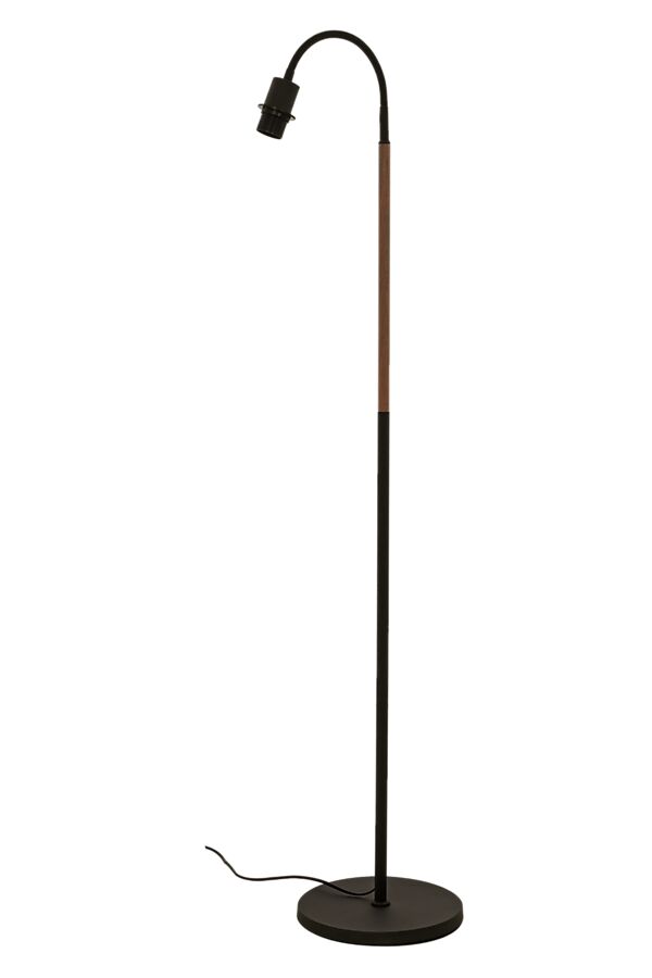 Golvlampa Ljusdal Svart/Valnöt