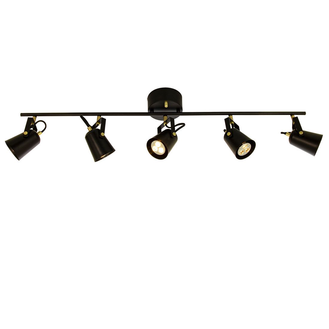 Taklampa Metz 5L Svart/Matt mässing - Aneta