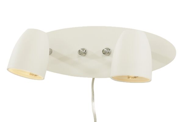 Vägglampa Sandnes Dubbel Vit - Aneta