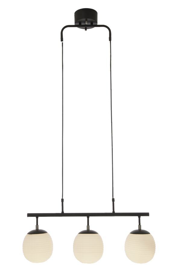 Taklampa Rille Svart/Opal - Aneta